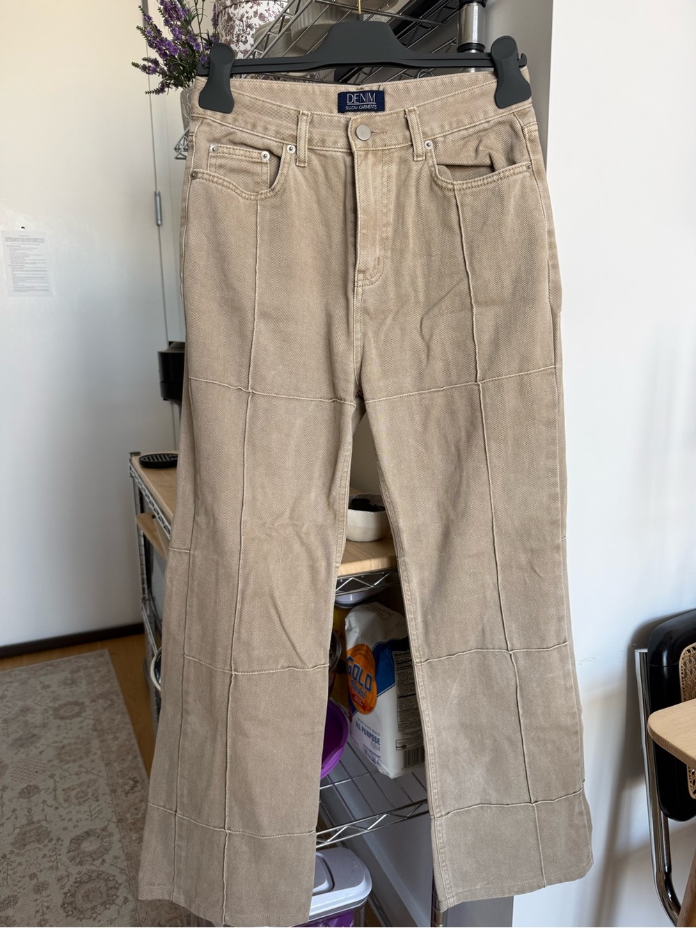 Source Unknown Wide-Leg Jeans in Light Beige